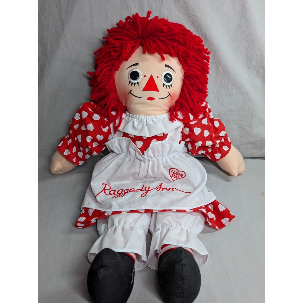 Applause Raggedy Ann 20 Inch Talking Plush Doll Red Heart Dress Vintage Style
